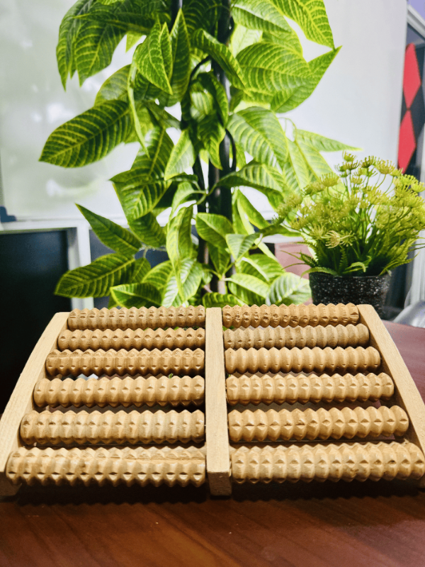 Wooden Foot Roller Massager - 6 Row